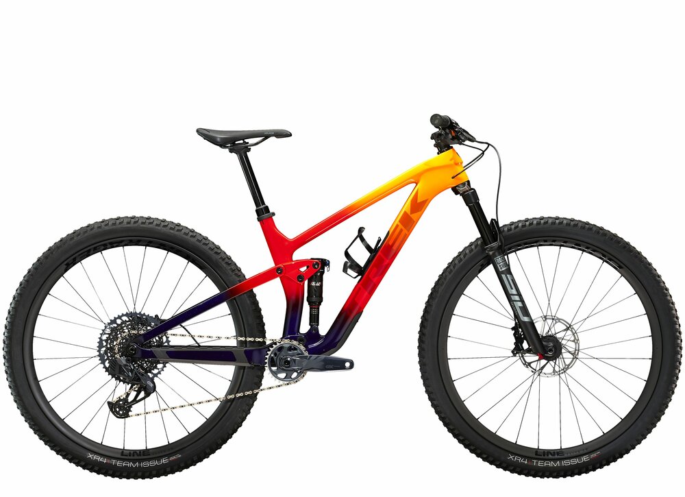 Trek Top Fuel 9.8 GX AXS XL Marigold to Red to Purple Abyss Fade